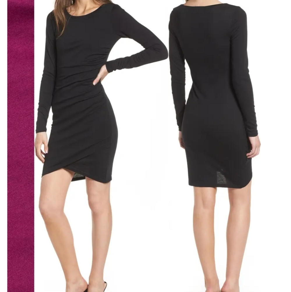 Leith Ruched Long Sleeve Dress